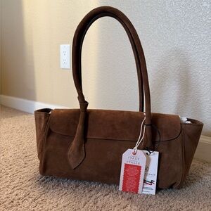 Divina Firenze Brown East West Suede Bag